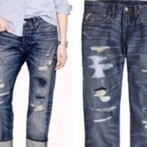 Point Sur Denim J.Crew Destroyed Patched Supercuff
